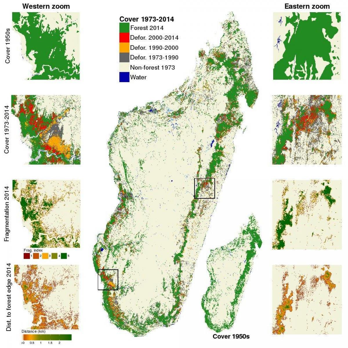mapa ng Madagascar deforestation