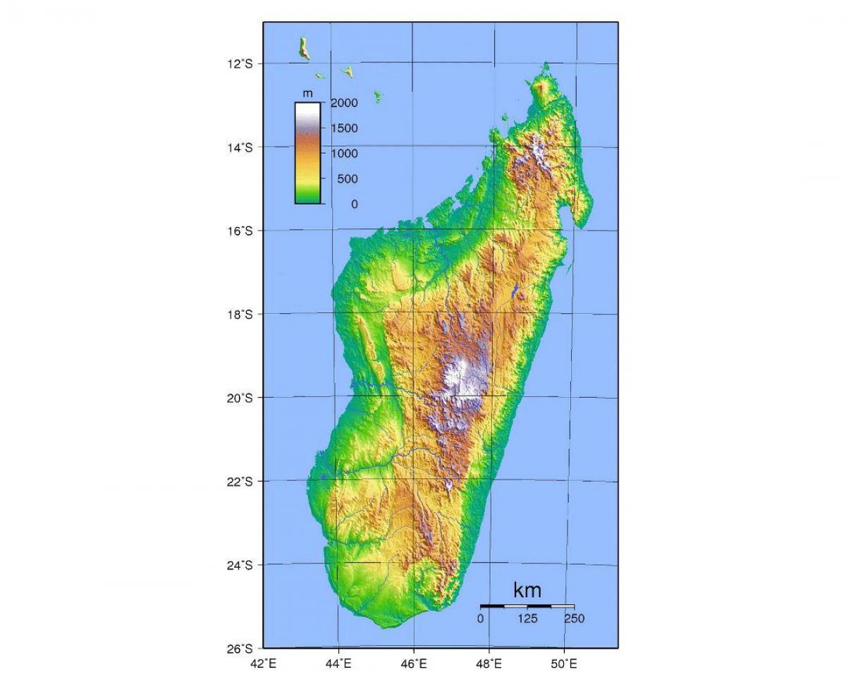 mapa ng Madagascar elevation