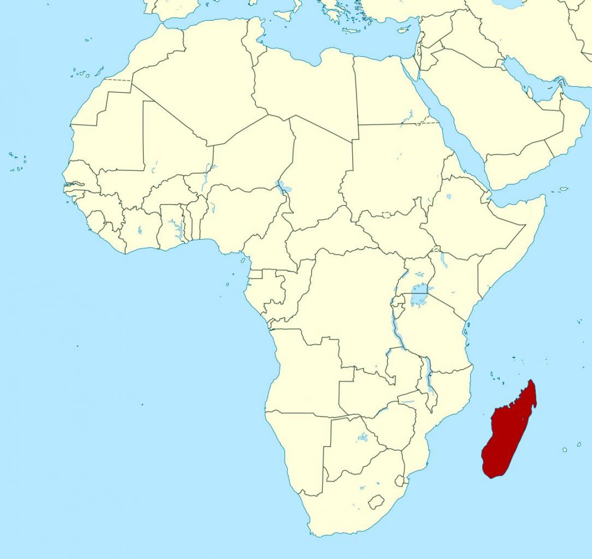 Madagascar sa africa sa mapa