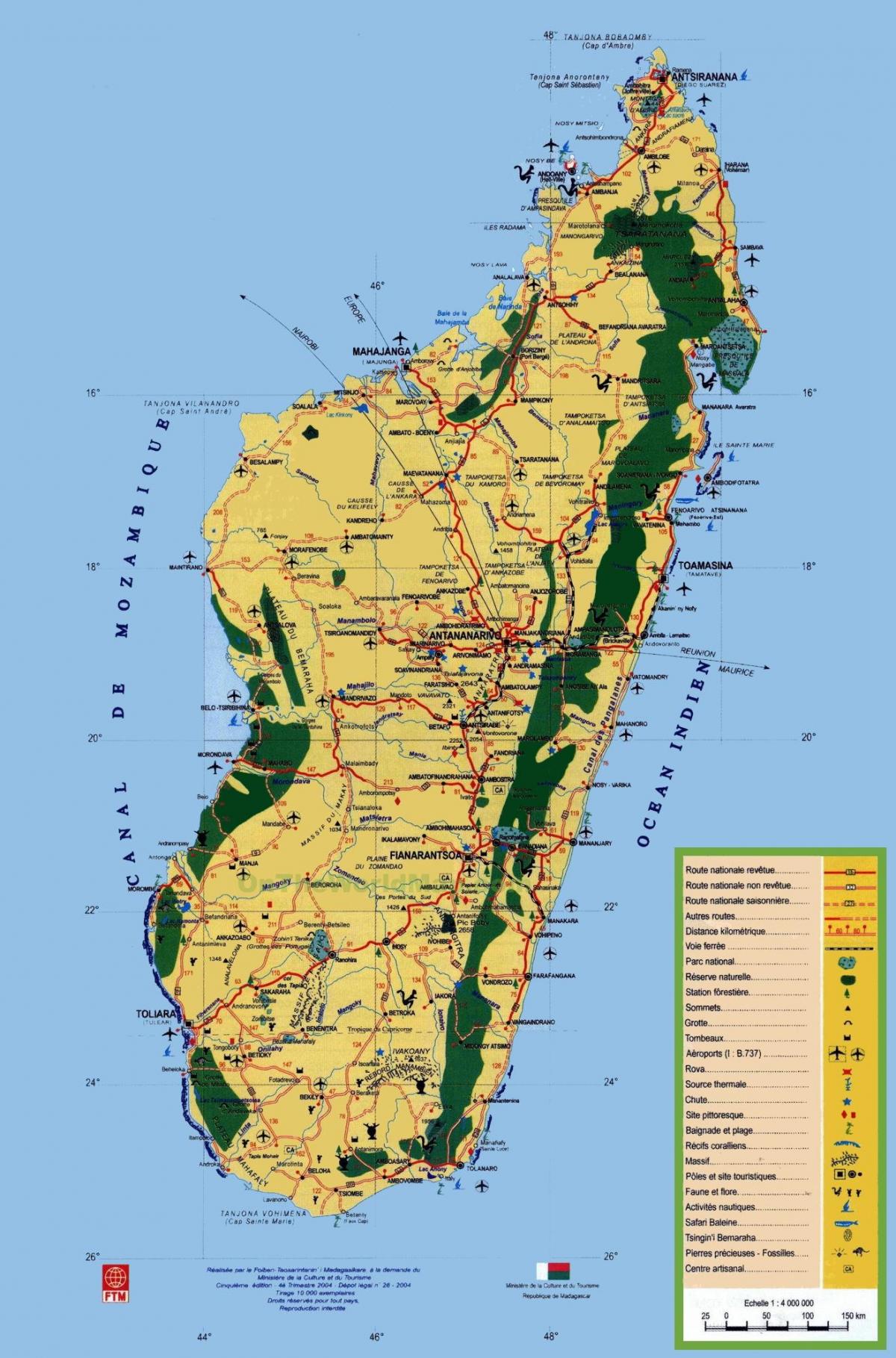 Madagascar pinupuntahan ng mga turista mapa