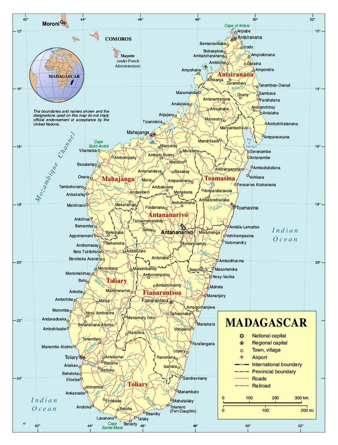 detalyadong mga mapa ng Madagascar