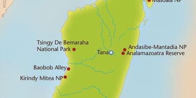 Mapa ng Madagascar bundok