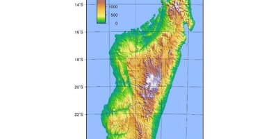 Mapa ng Madagascar elevation