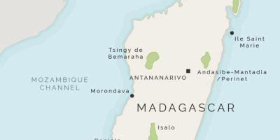 Mapa ng Madagascar at nakapaligid na isla