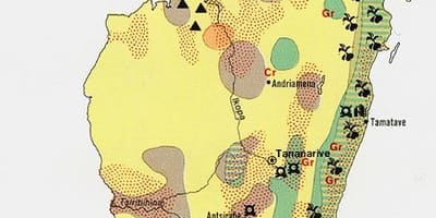 Mapa ng Madagascar natural na mga mapagkukunan