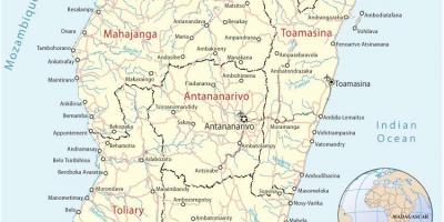 Mapa ng Madagascar paliparan