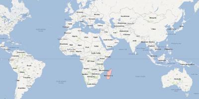 Mapa ng mundo na nagpapakita ng Madagascar