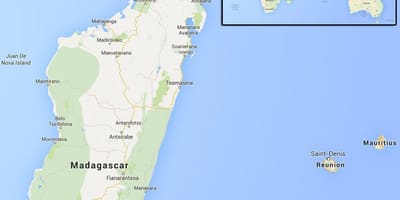 Mapa ng mga isla na malapit sa Madagascar